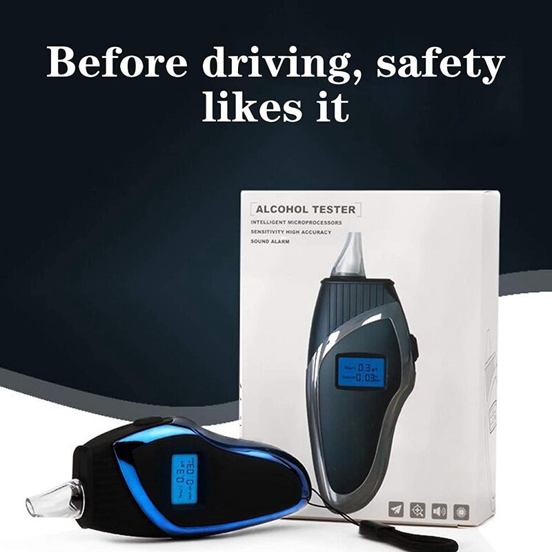 Alkoholtester Tester portabel, profesional dengan Sensor semikonduktor dan layar LCD Blu-Ray Digital