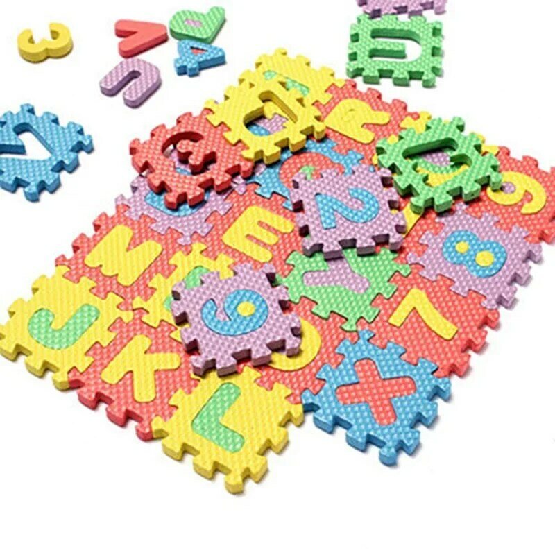 Ensemble de jouets alphabet et chiffres pour enfants, 36 pièces, polymère, puzzle, mousse, fuchsia, tapis, nouveauté