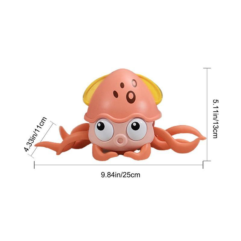 Octopus Toys For Kids LED Light Up Crawling Octopus Toy With Music Educational Preschool Moving Toy USB Rechargeable For Fine