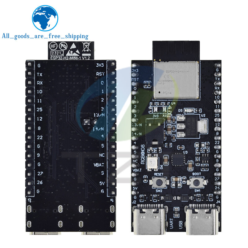 TZT-ESP32-H2-DevKitM WiFi + Bluetooth serie H2, rosca/Zigbee/BLE, ESP32-H2 ESP32-H2-DevKitM-1-N4 para Arduino