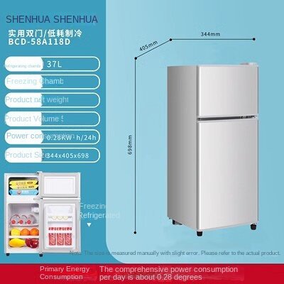 Mini frigorifero a doppia porta da 58 litri refrigerato e congelato per uso domestico mini nevera nevera pequeina 5. 5. 4 inspect
