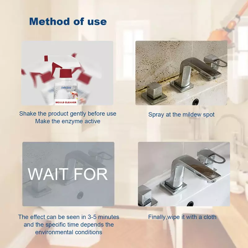 60ml Liquid Mold Remover deodorizzazione decontaminazione muffa repellente mobili piastrelle di ceramica piscina bagno cucina parete pavimento