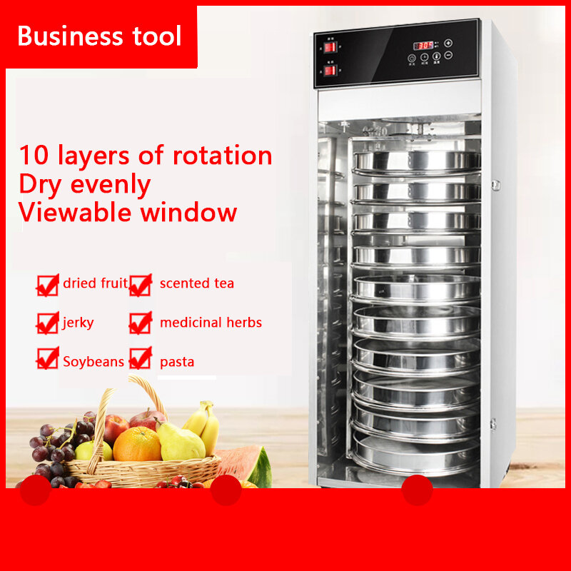 Desidratador de ar rotativo comercial grande, secador de alimentos domésticos, frutas, chá, vegetais, pet, salsicha, 20 camadas
