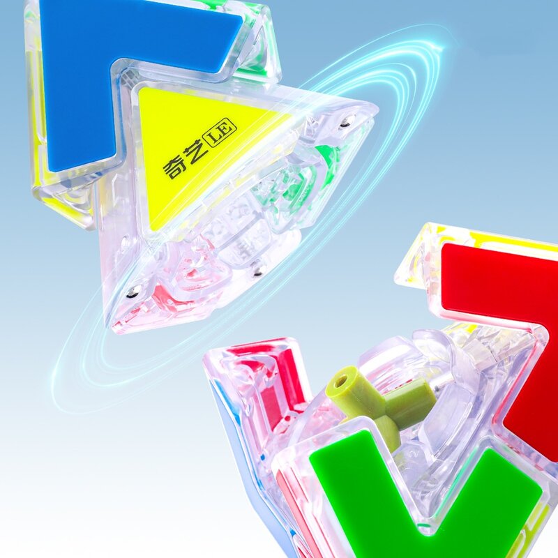 Qiyi Duo ปิรามิด2x2รูรูบิคมหัศจรรย์ทรงพีระมิด2x2ปริศนาการศึกษาของเล่นสองสีเลือกได้