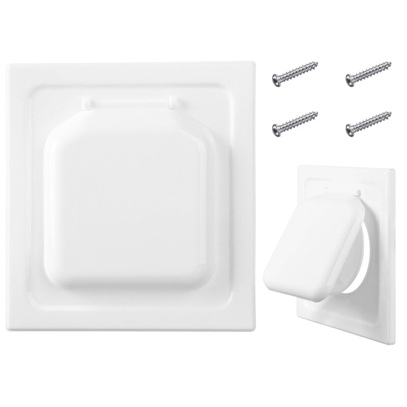 1 Piece Dual Door Dryer Vent Cover Outdoor 4 Inch White Plastic In Any Outdoor Vent Cover No Lint Collecting Screen