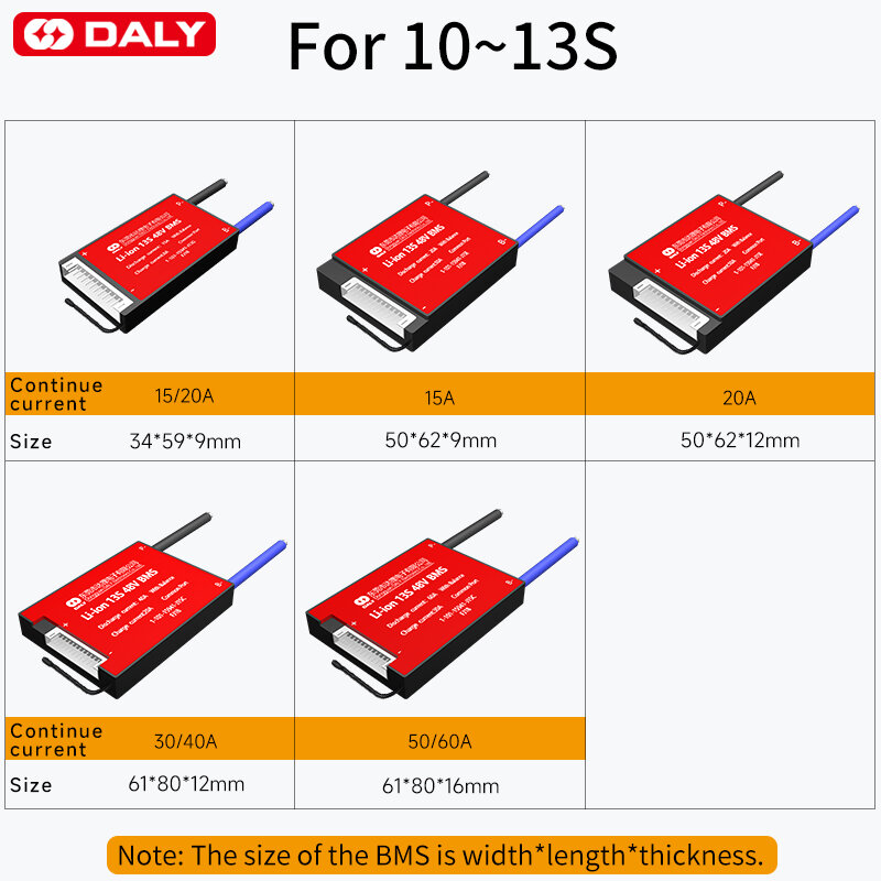 DALY 10S 36V Li-ion BMS WITH NTC 7S 24V 13S 48V For 3.7V Power Battery and 18650
