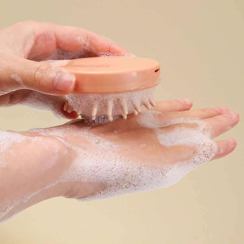 Silikonowa szczotka do szamponu masująca do kąpieli skóry głowy grzebień domowy łupież i swędzenie szampon szczotka