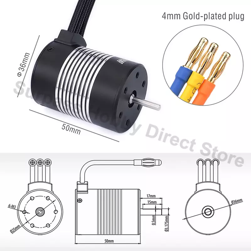 Rocket 2845 F540 3650 3660 3665 3670 3674 4068 Waterproof Brushless Motor for 1/10 1/12 RC Car WLtoys 12428 WPL Car Accessories