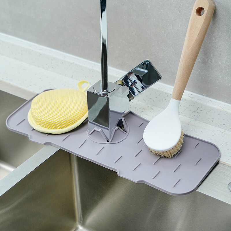Cozinha Silicone Faucet Drain Mat, Flower Sink Splash Pad, Proteção da bancada do banheiro, Drenagem absorvente rápida da bandeja seca