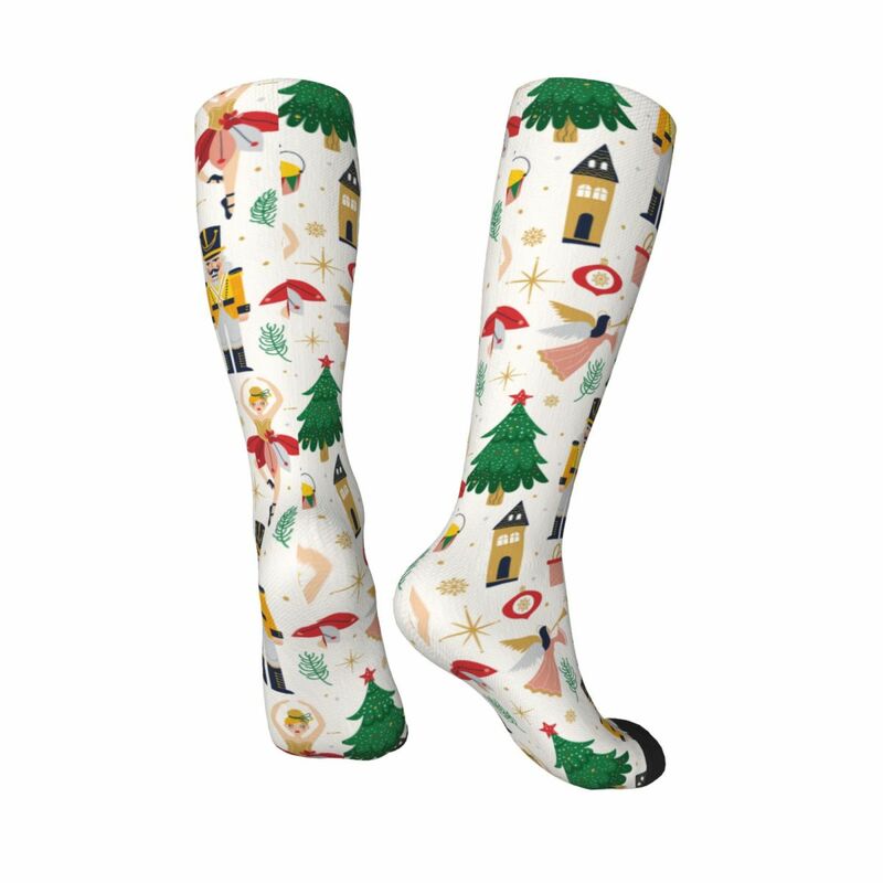Носки унисекс с надписью "Merry Christmas", "Балерина", "мышь", "Король", для зимы, новогодний, Рождественский подарок Аксессуары футбольные носки