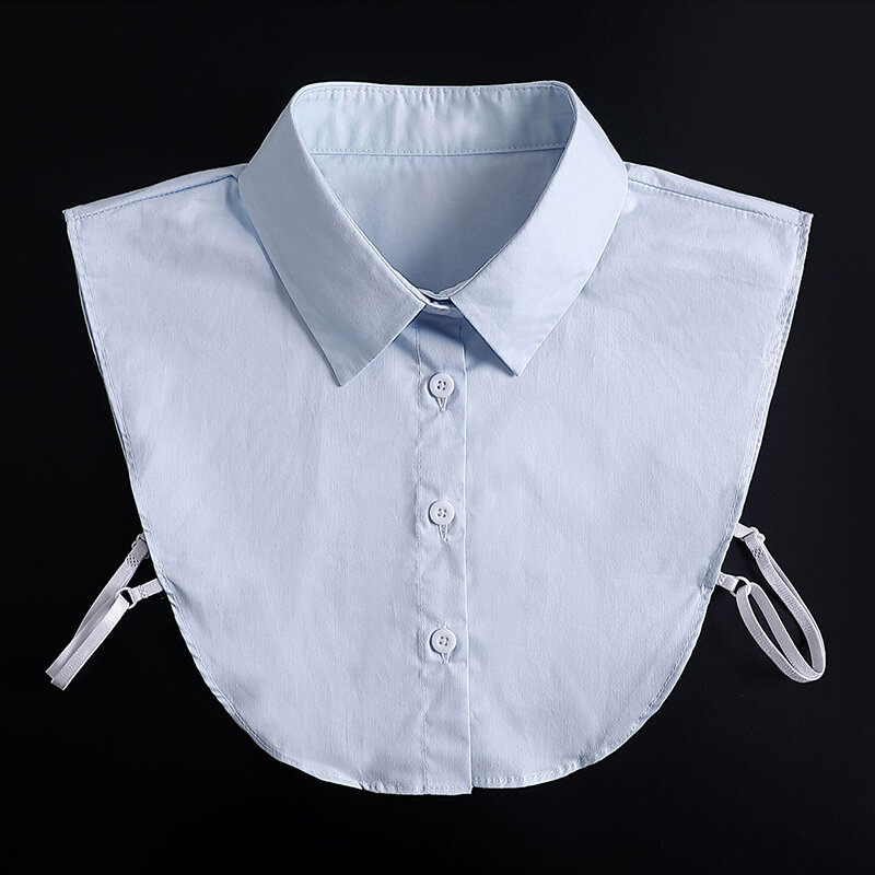 Camisa Formal para mujer, cuello falso, solapa de encaje de Color sólido, desmontable, Media camisa, blusa, decoración de Tops