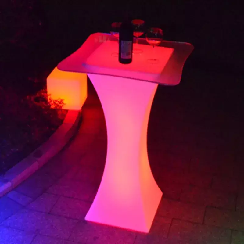 Table de Cocktail en Plastique Rechargeable à LED pour Bar, Café Éclairé, Fourniture de ixKTV Chang
