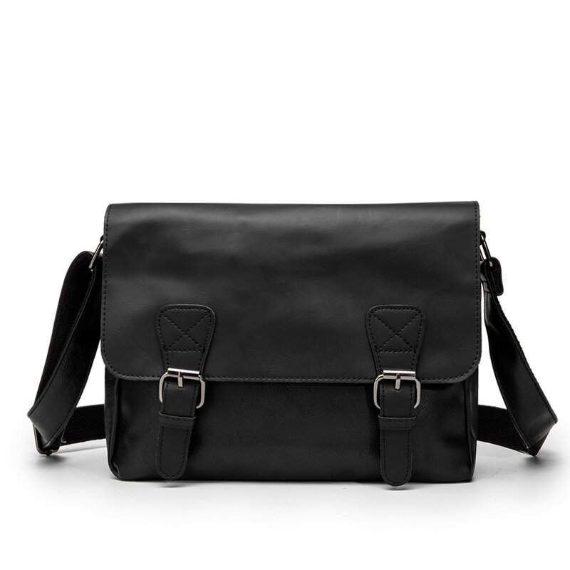 Fashion PU Leather Messenger Bag Male Leather Shoulder Crossbody Bag Men Casual Sling Leisure Work Travel Bag Briefcase Bolsa