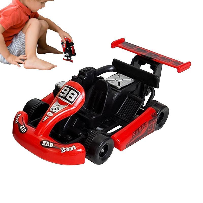 Brinquedo realístico do Kart posto fricção para crianças, nenhuma bateria, carros resistentes ao impacto do brinquedo, modelos portáteis do carro, presentes do Natal