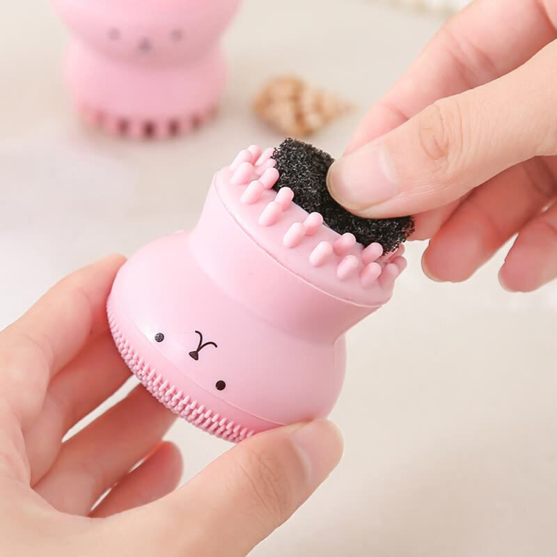 Cleansing brush face pink octopus face brush with sponge skin cleanser small skin care makeup tool facial  face cleansing