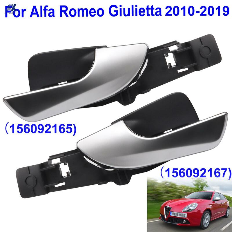 Pegangan Pintu Interior Mobil Kanan Kiri Depan untuk Alfa Romeo Giulietta 2010 - 2019 Pegangan Internal Krom Perak 156092167 156092165