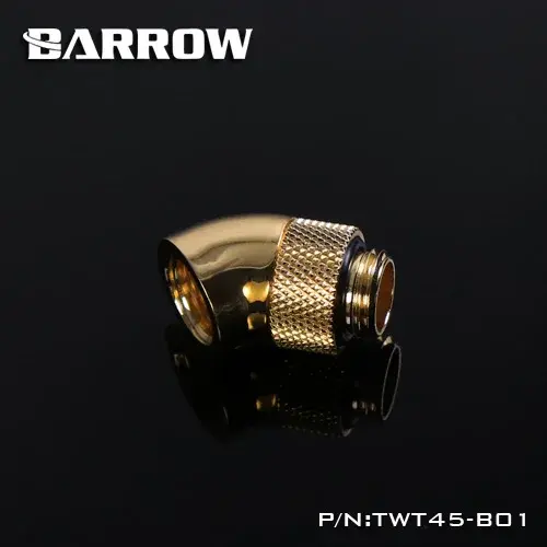 Barrow 6PCS 45/90 Degree Rotary Fitting , G1/4" Rotatable 45 Adapter , For Cooling Equipment Adjust Connect Direction TWT45-B01