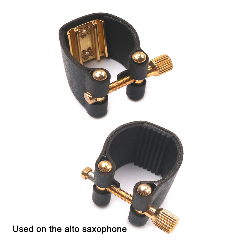 Tenor Sax Mouthpiece Ligature Saxophone Accessories Black. Kit Leather Ligatures Mouthpiece PU Leather Brand New