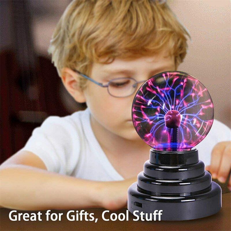 3-дюймовая Волшебная плазменная лампа в форме шара, сенсорная Чувствительная атмосфера, ночная лампа, новинка, детский подарок на день рождения и Рождество