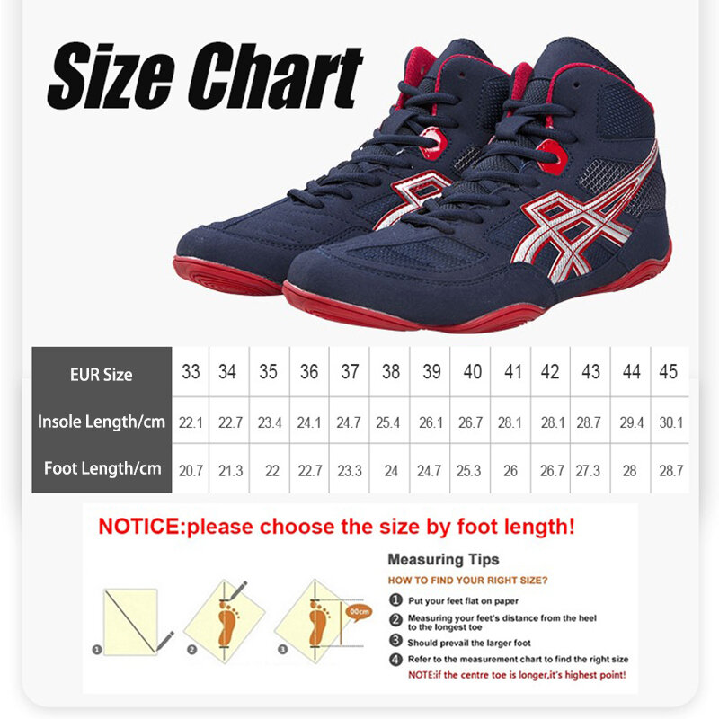 Men Women Professional Wrestling Shoes Size 33-45 High Top Comfortable Support Boxing Fighting Boots Kid Gym Sport  Sneakers