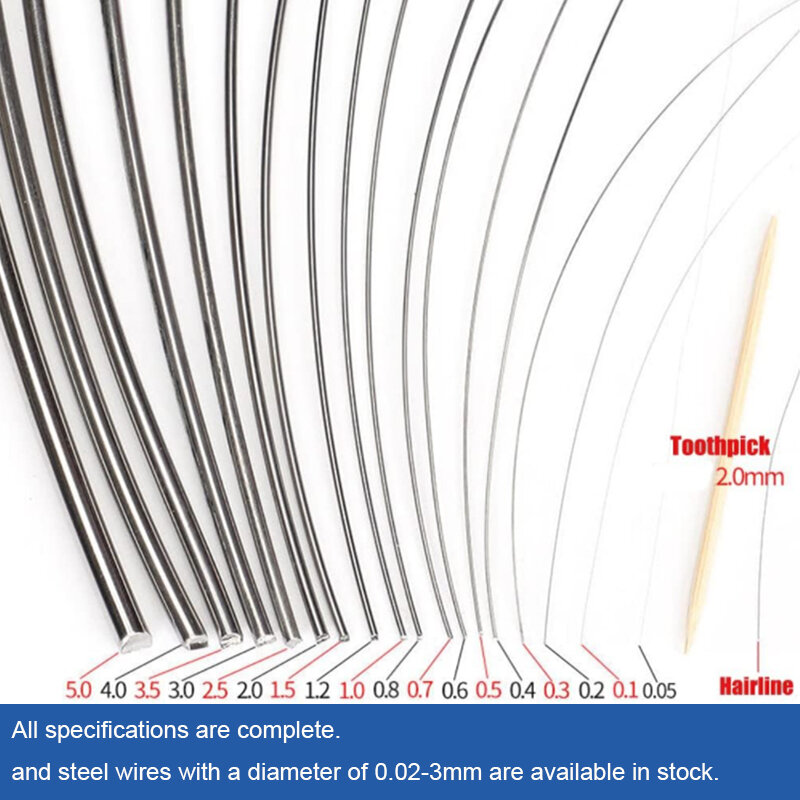 Nowy 1 szt. 1-100 metrów 304 ze stali nierdzewnej miękki/twarda stal drut o średnicy 0.02-3mm pojedyncza nitka żelazo miękkie do mocowania