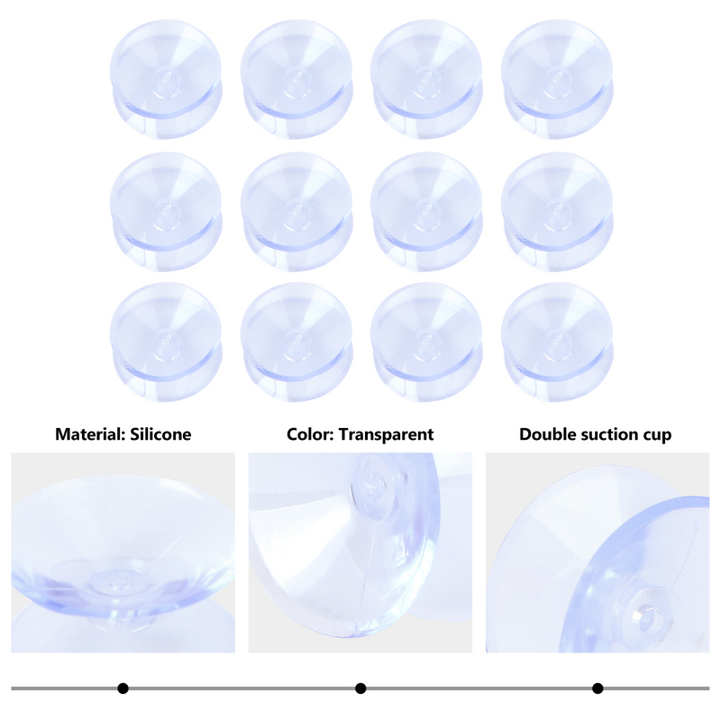 12 Stuks Dubbelzijdige Zuignappen Rubber Pads Voor Glas Dubbelzijdige Zuigspiegel Siliconen Zonder Haken Salontafel