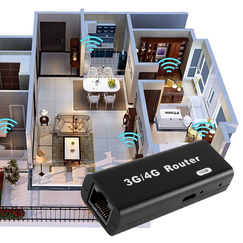 Mini enrutador Wifi 3G/4G RJ45, enrutador inalámbrico USB portátil, 2412-2483Mhz, interfaz externa con Cable USB