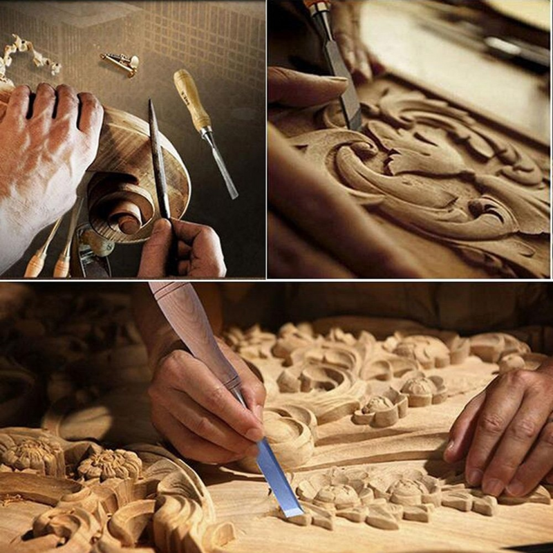 12 Teile/beutel Carving Meißel Sharp Holzbearbeitung Werkzeuge Tragetasche Manuelle Holz Carving Hand Werkzeuge Set Für Schreiner