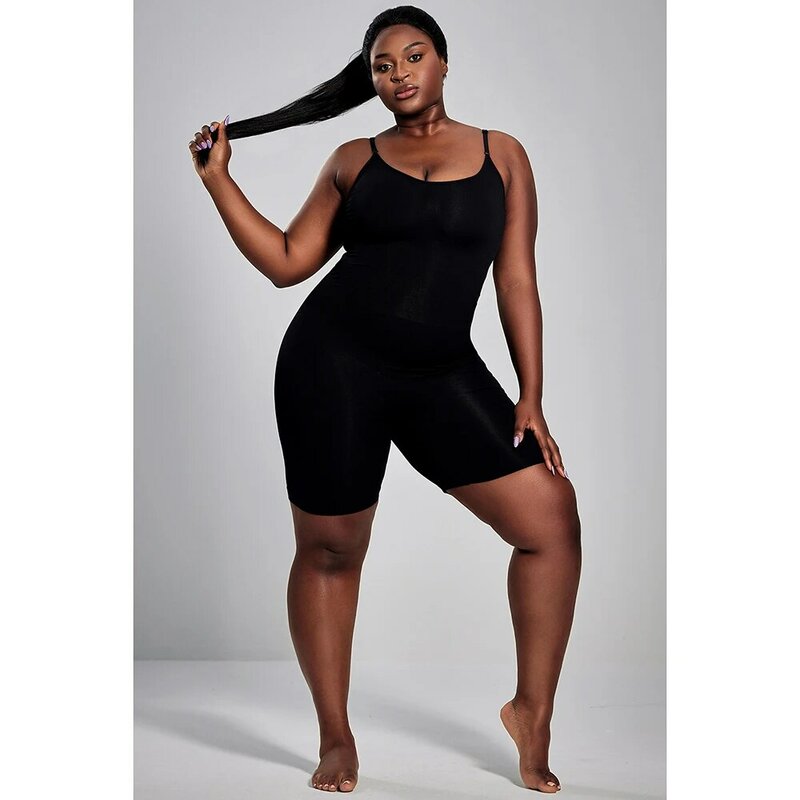 Plus Size Sport Romper Apricot Knitted Solid Color High Waist Tight Yoga Romper