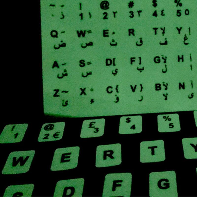 Светящиеся наклейки на клавиатуру с буквами алфавита, испанская, английская, русская, Арабская, французская раскладка, наклейки для ноутбука, настольного ПК, новинка 2024