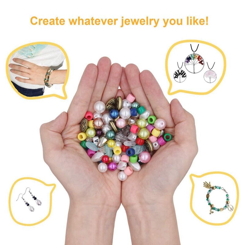 Kit de ferramentas para fazer jóias para meninas e adultos, colar brinco e pulseira reparação, 1171 peças