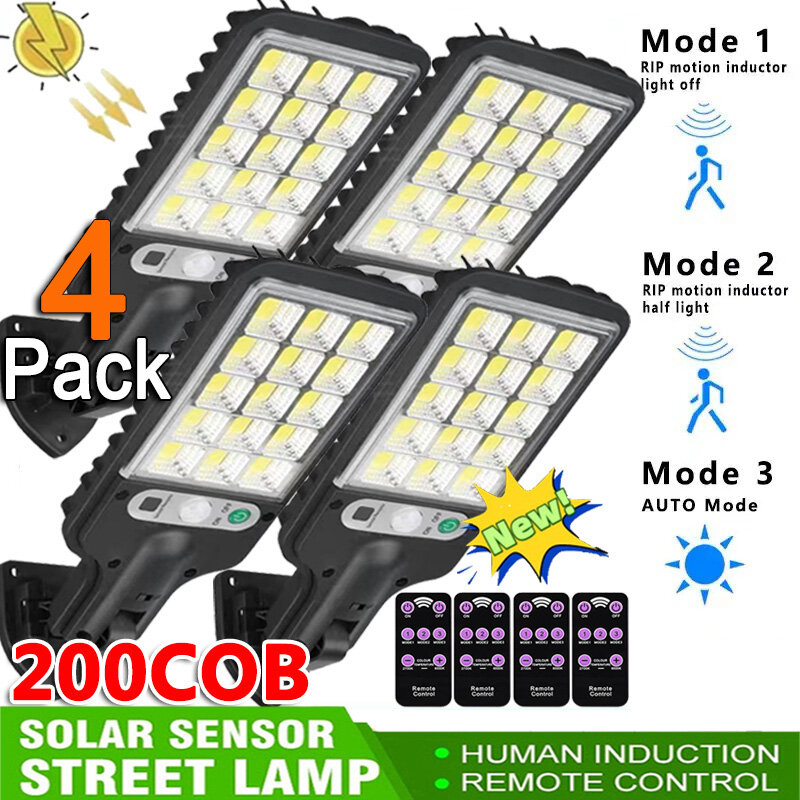 Farolas solares para exteriores, lámpara Solar con 3 modos de luz, Sensor de movimiento impermeable, iluminación de seguridad para jardín, Patio, camino