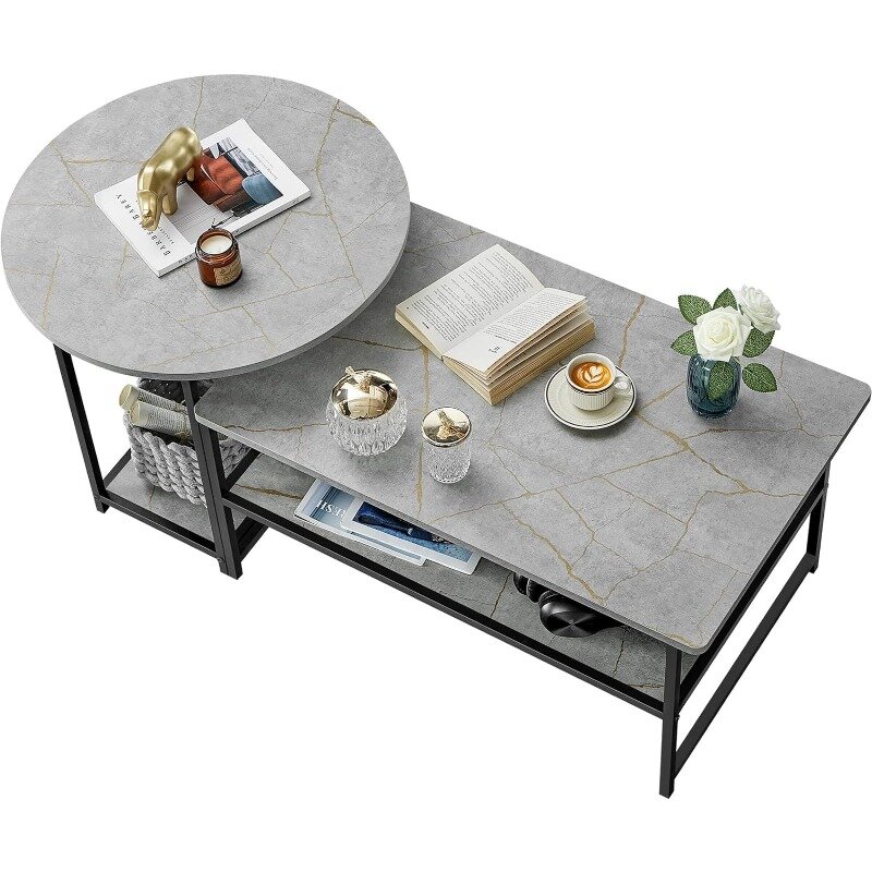 โต๊ะกาแฟ, โต๊ะกาแฟสีขาวทันสมัยสำหรับห้องนั่งเล่น, โต๊ะกาแฟขนาดเล็ก2โต๊ะที่ถอดออกได้