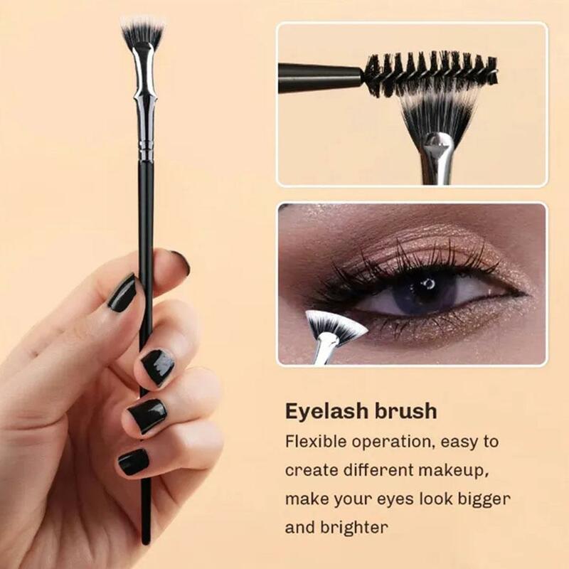 Eyelash Fan Brushes para Maquiagem, Lash Fan, dobrado sobrancelha angular, Facial Fan Brush, Natural Lifted Effects, Enhance Lower, L N6K1