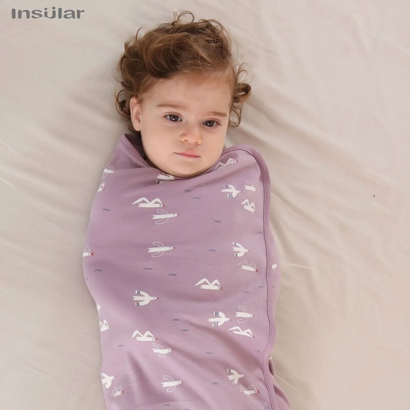 Insular ผ้าห่มนุ่มนอนหลับผ้าฝ้ายสำหรับเด็กแรกเกิดผ้าห่อตัวเด็กใหม่ห่อตัวรังไหมผ้าห่มห่อตัวทารก100% นุ่มผ้าห่อตัวเด็ก