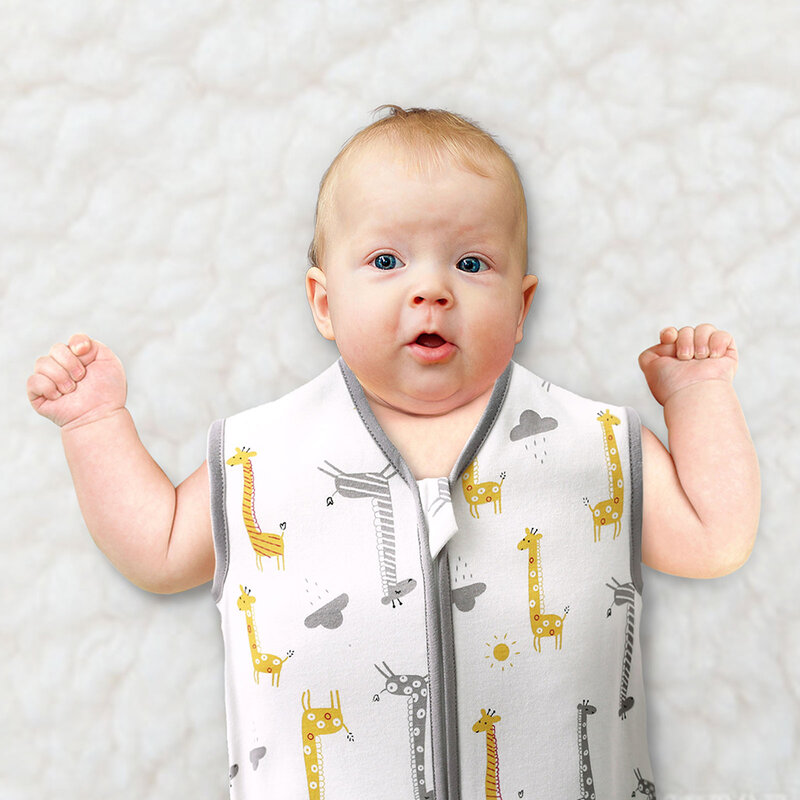 Baby śpiwór śpiąca torba Unisex bez rękawów 100% bawełniany koc do noszenia na lato miękki dla małego dziecka