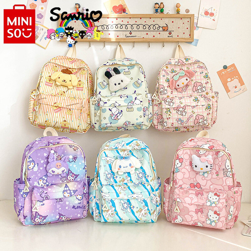 Miniso Sanrio New Children's Backpack Fashionable and High Quality Girl Backpack Lightweight and Large Capacity Student Backpack