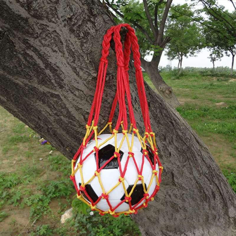 Сетчатая нейлоновая сумка для футбола, сумка для хранения, портативное оборудование для переноски одного мяча, сумка для занятий спортом на открытом воздухе, игры в футбол, баскетбол, волейбол