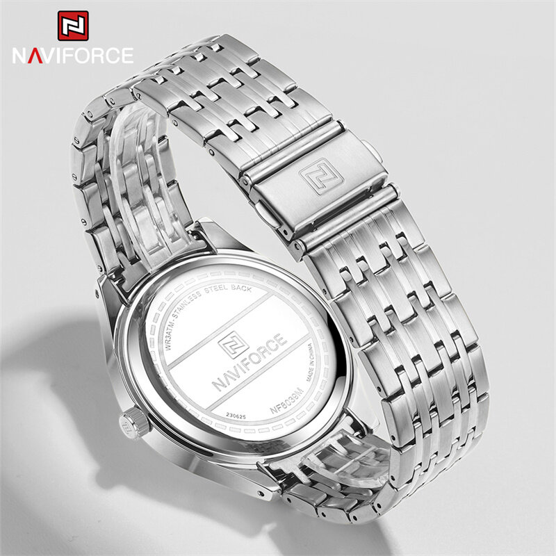 NAVIFORCE nuovissimo orologio di lusso da amante impermeabile cinturino in acciaio inossidabile orologi da polso al quarzo orologio luminoso moda maschile femminile