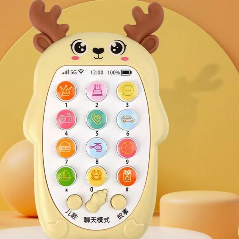 Zabawka głosowa elektroniczny telefon komórkowy dla dziecka zabawka silikonowa symulacja sterowane telefonem muzyka zabawka do snu bezpieczne telefony Teether zabawki muzyczne