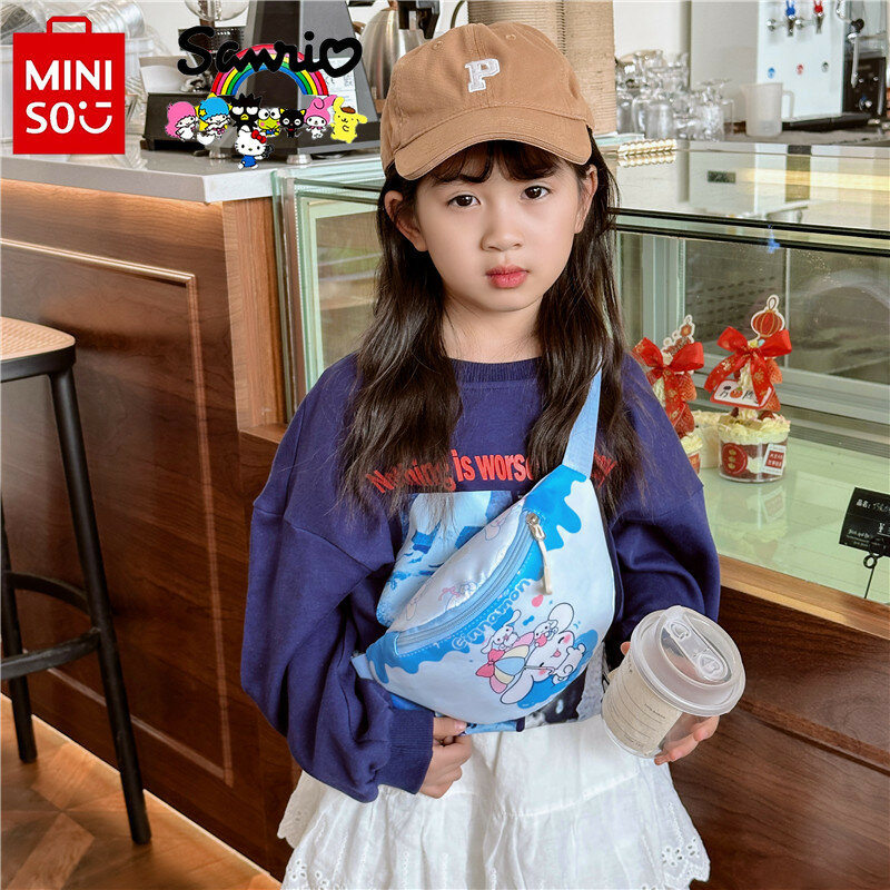 Miniso Sanrio tas dada anak perempuan, Tas Pinggang olahraga kasual kartun ringan kualitas tinggi modis