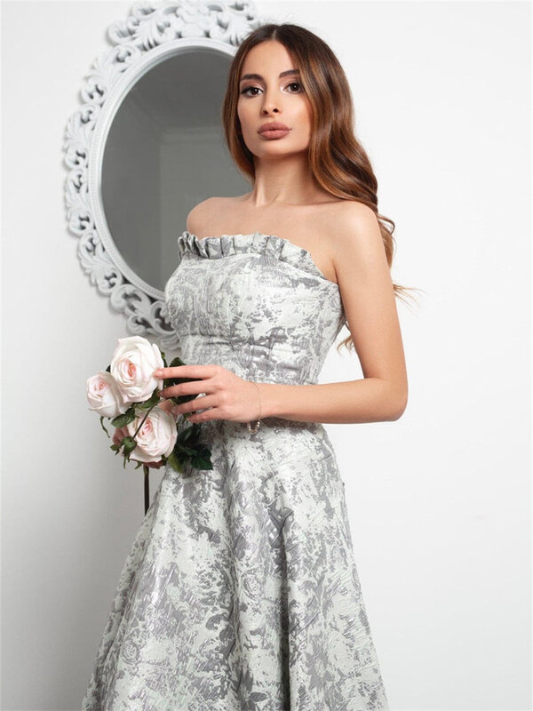 Stilvolles träger loses Abendkleid 2024 klassisches Kleid mit Satin-Print, einfache boden lange A-Linien-Kleider vestidos de novia