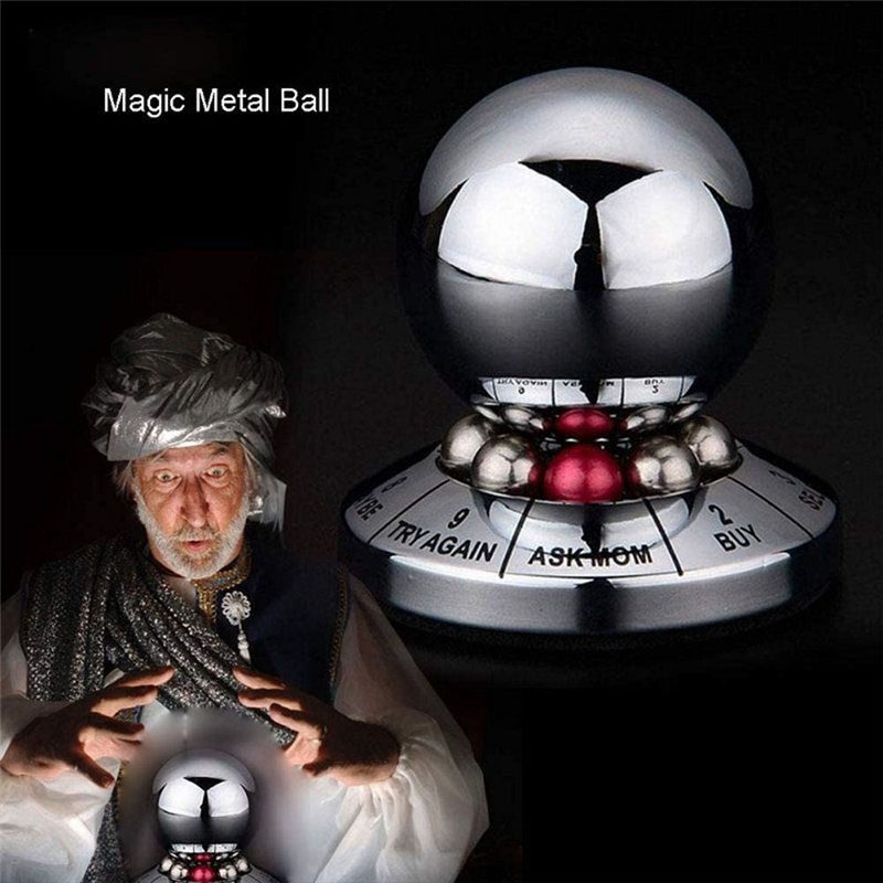 Prophecy Fate Decision Ball Decision Maker Ball Home Office Anti-Stress Decompression Toy Desktop Decoration Gift-Silver