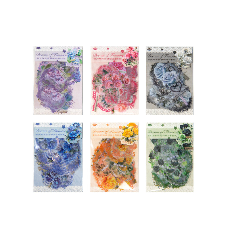 6packs/LOT Dreaming of blooming flowers series markers photo album decoration PET sticker