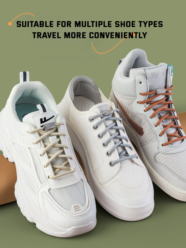 Nuovi lacci elastici Sneakers Tennis lacci per scarpe rotondi senza cravatte bambini adulti senza cravatta lacci per scarpe elastici accessori per scarpe