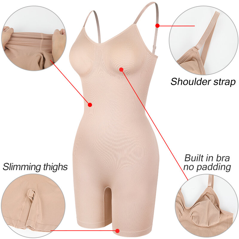 Shapewear Bodysuits for Women Tummy Control Full Body Shaper Thigh Slimmer Shorts Waist Trainer Slimming Underwear Belly Fajas