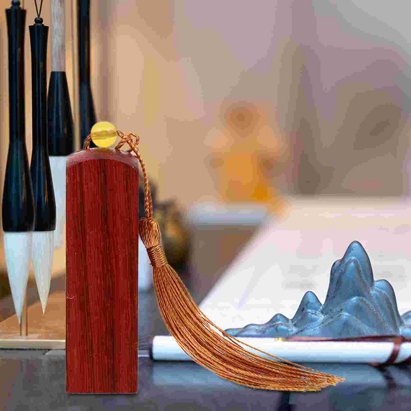 DIY-中国の書道スタンプ,空白のシール彫刻ツール,木製スタンプ,タッセルの装飾