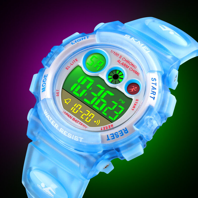 Skmei-relógio digital à prova d'água 1451 para menino e menina, display led, alarme, data, esportes, eletrônico, venda quente