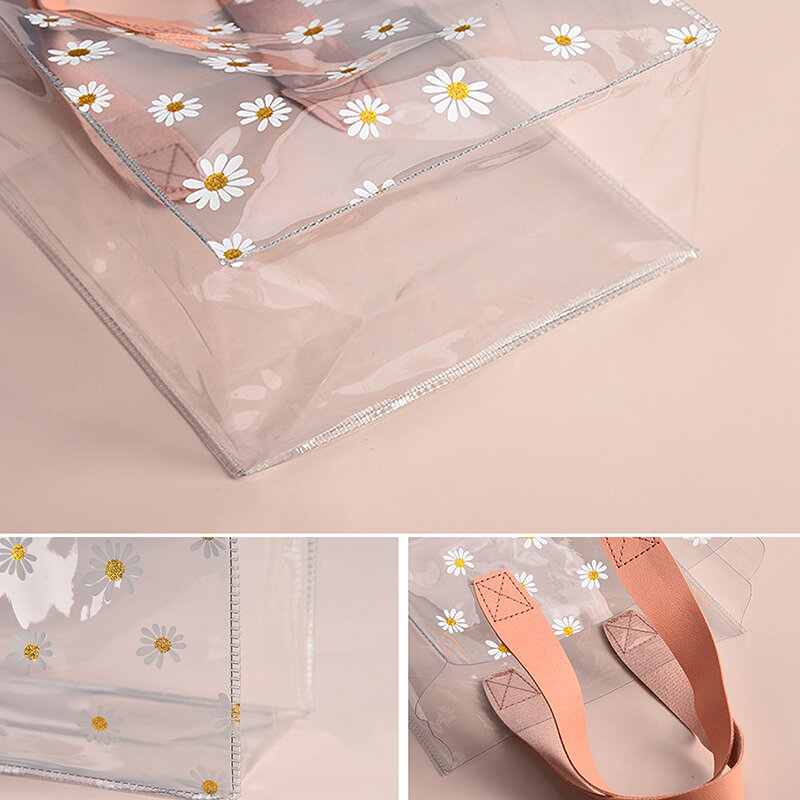 Sacchetto di imballaggio regalo in Pvc trasparente sacchetto di plastica trasparente margherita sacchetto di caramelle sacchetto regalo bomboniera sacchetto cosmetico