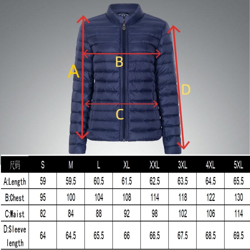 Winter Jacket for Women 90% White Duck Down Thermal Breathable Women's Jacket Portable Lightweight All-Season Female Coat